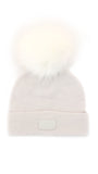 Fur Pom Beanie Hat - Pearl
