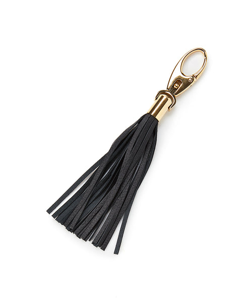 Leather Tassel - Black and Gold