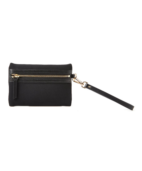 Neoprene and Leather Wristlet Pouch